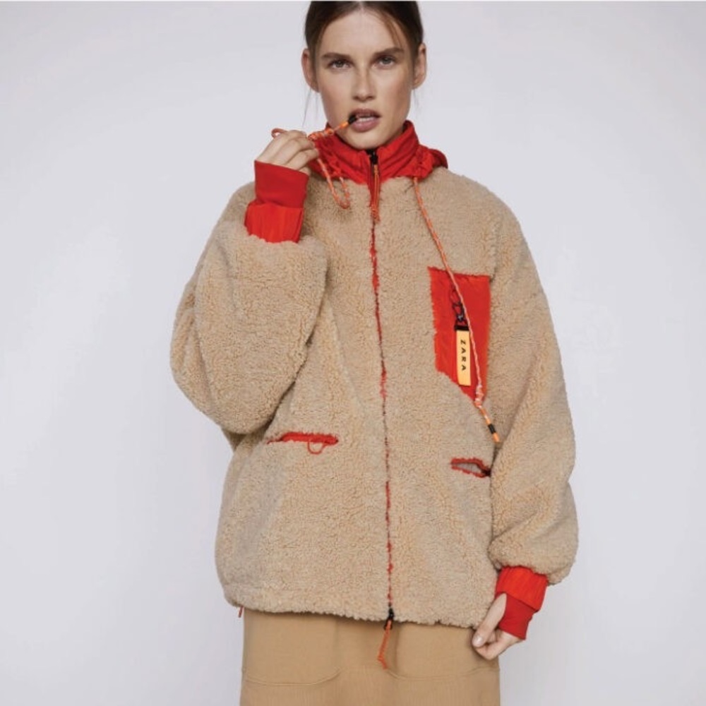 Zara padded faux shearling jacket